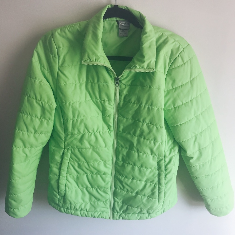 Champion Bright Lime Green Puffer Jacket / Coat